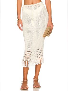Angelina Midi Skirt in Ivory